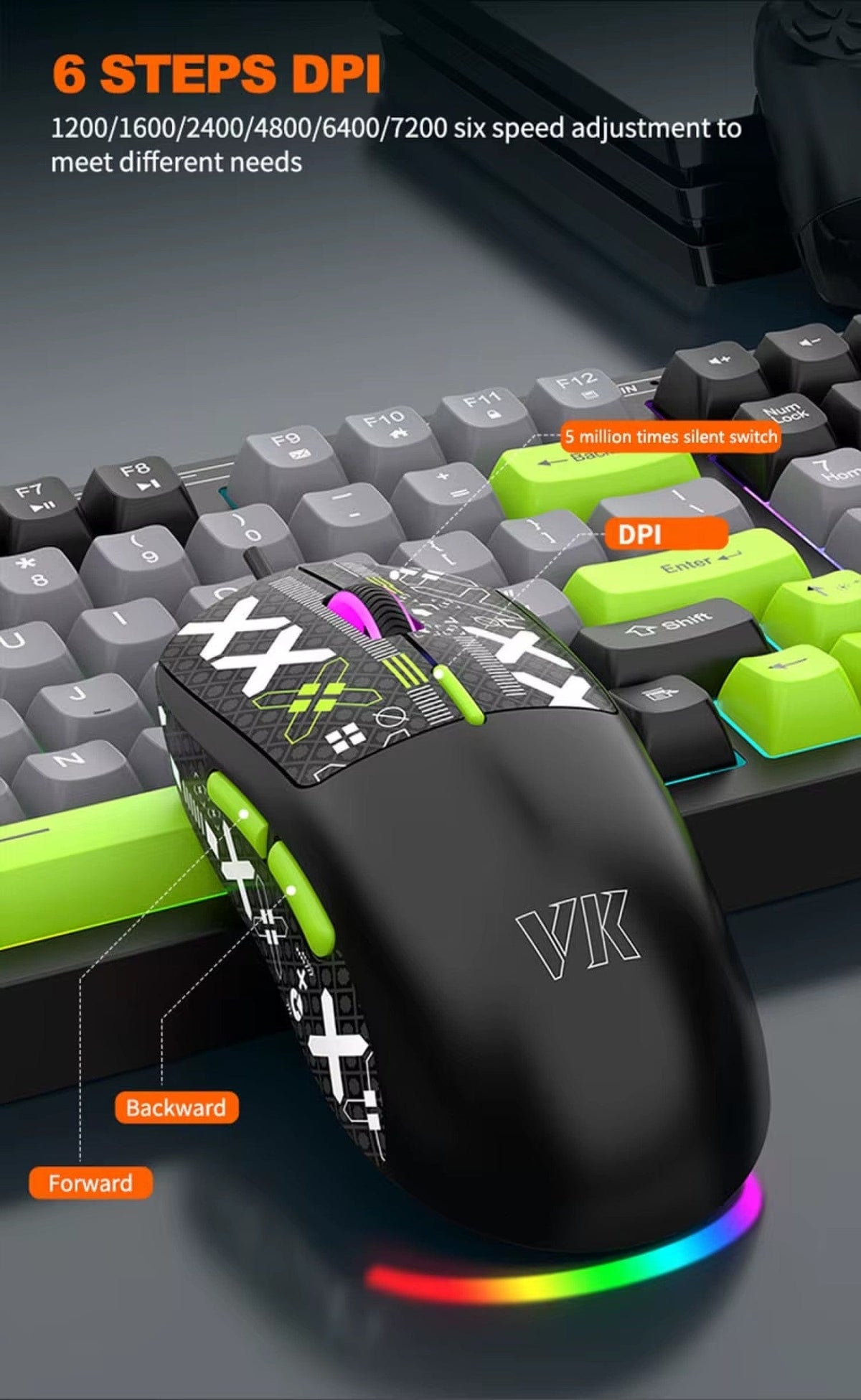 RGB Mechanical Gaming Keyboard & Mouse Bundle | 98-Key Wired Combo