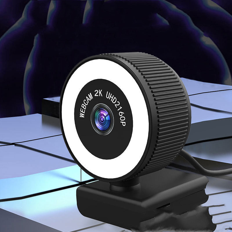 HD USB Webcam with Ring Light & Microphone | 1080p & 2K Options