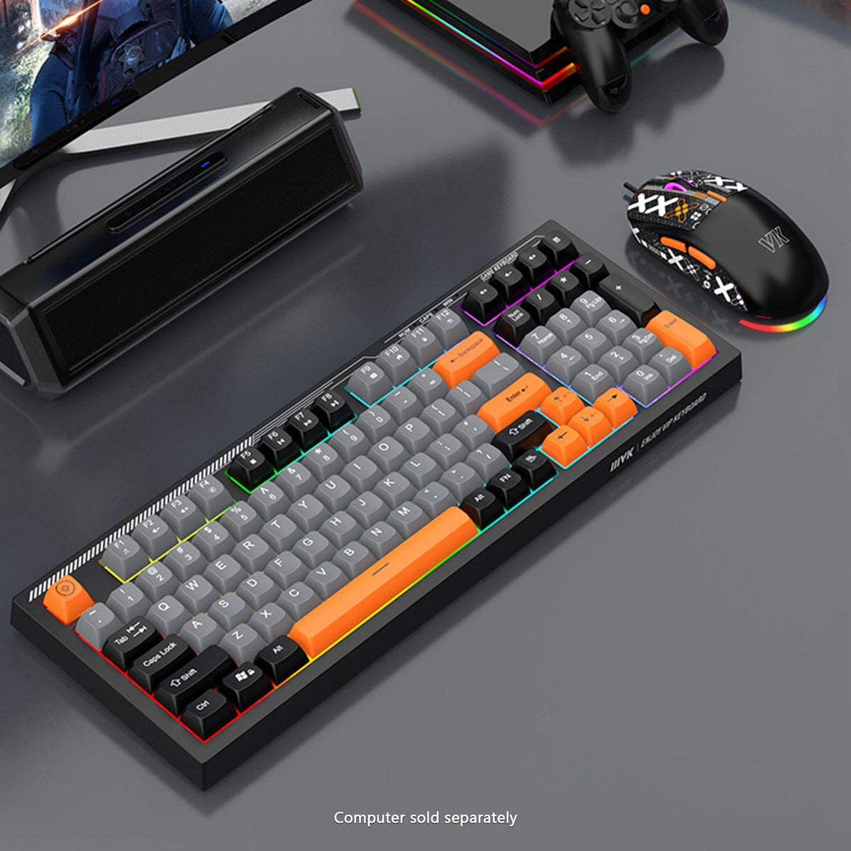 RGB Mechanical Gaming Keyboard & Mouse Bundle | 98-Key Wired Combo