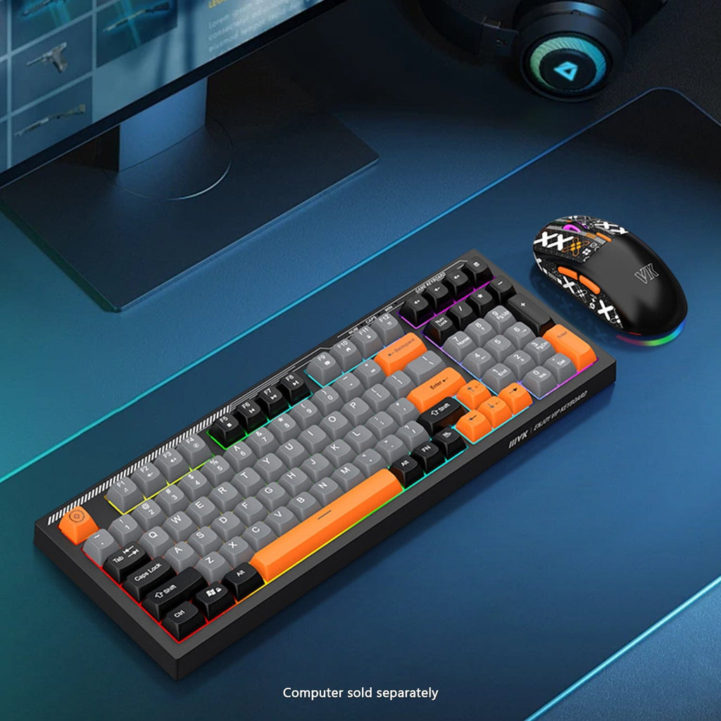 RGB Mechanical Gaming Keyboard & Mouse Bundle | 98-Key Wired Combo