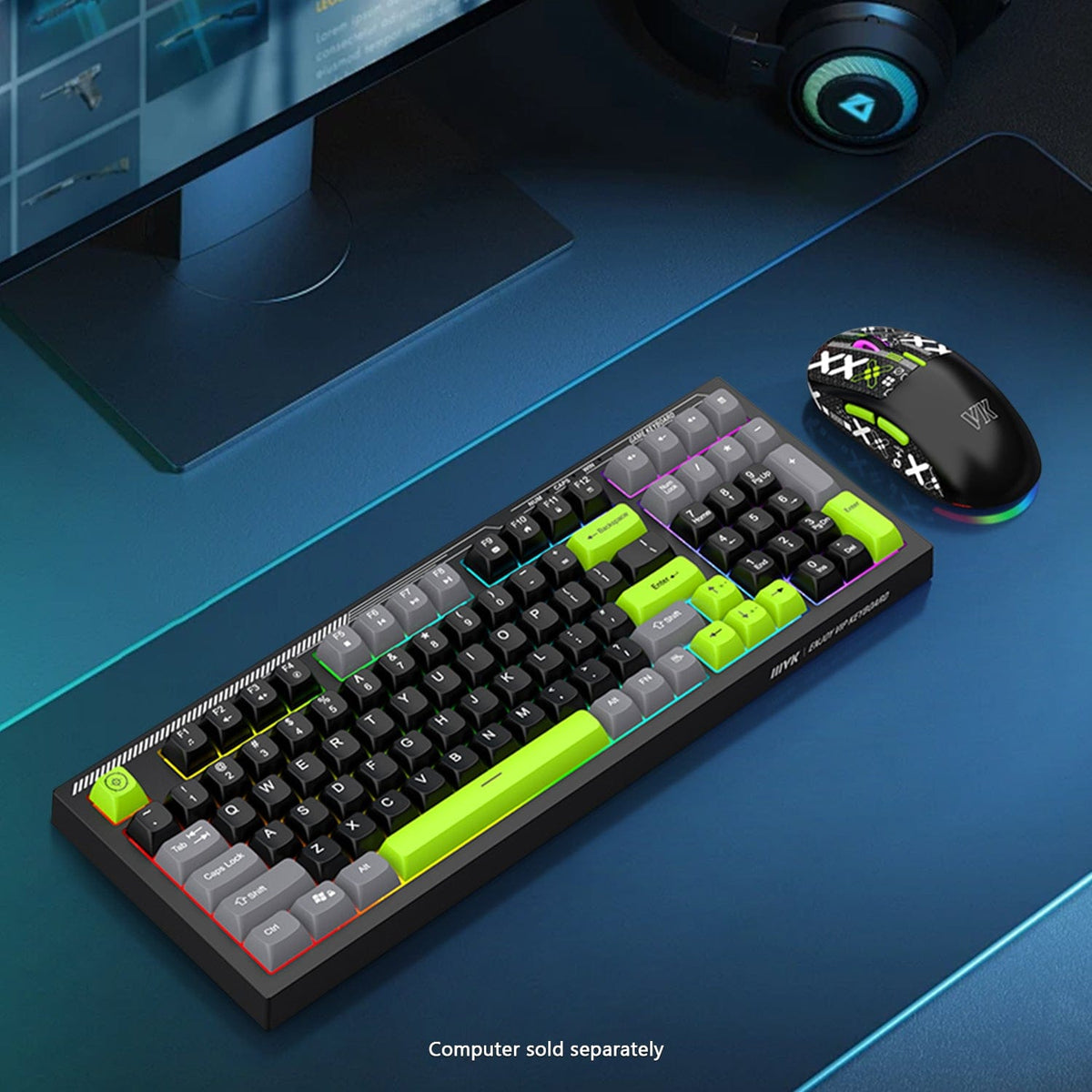 RGB Mechanical Gaming Keyboard & Mouse Bundle | 98-Key Wired Combo