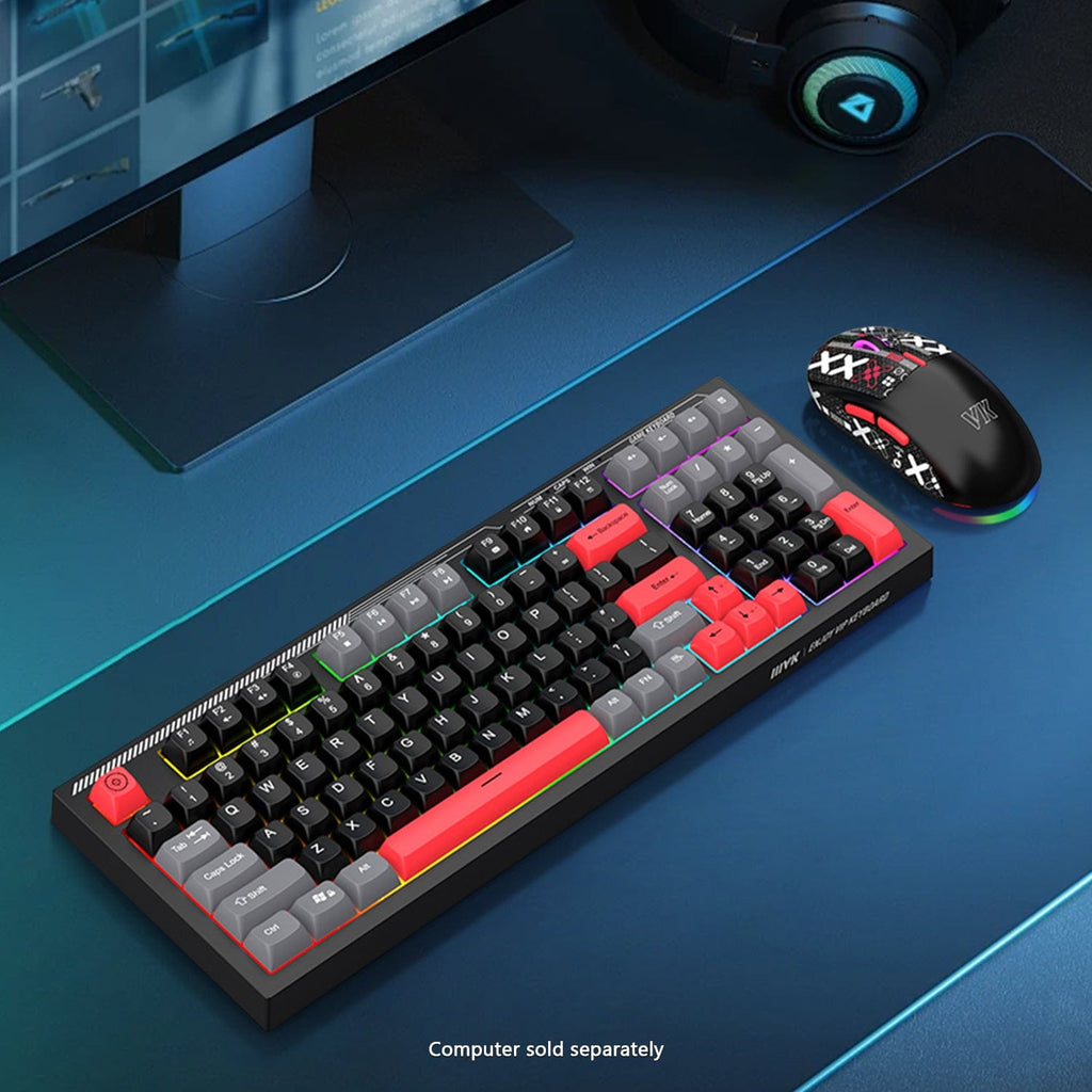 RGB Mechanical Gaming Keyboard & Mouse Bundle | 98-Key Wired Combo