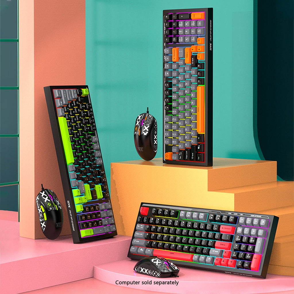 RGB Mechanical Gaming Keyboard & Mouse Bundle | 98-Key Wired Combo