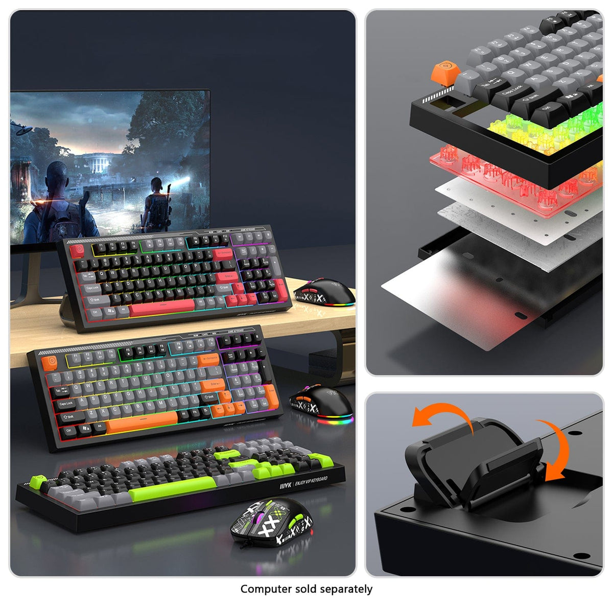 RGB Mechanical Gaming Keyboard & Mouse Bundle | 98-Key Wired Combo