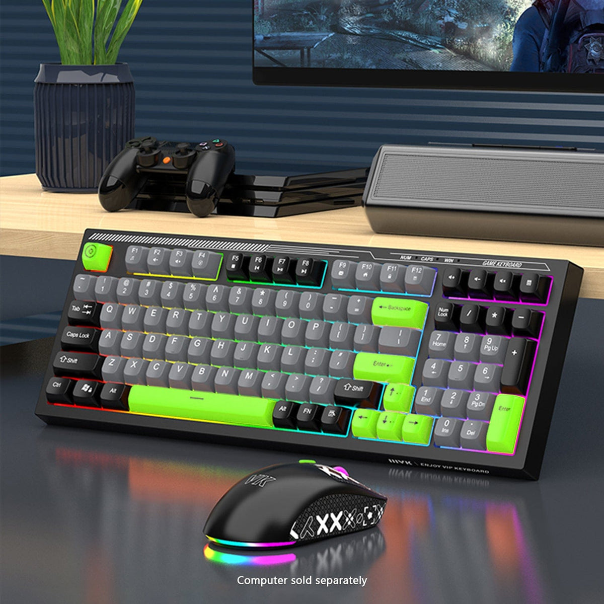 RGB Mechanical Gaming Keyboard & Mouse Bundle | 98-Key Wired Combo