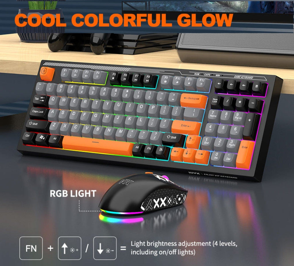 RGB Mechanical Gaming Keyboard & Mouse Bundle | 98-Key Wired Combo