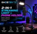 2-in-1 LED Streaming Light & Phone Holder – Adjustable Desk Mount Kit