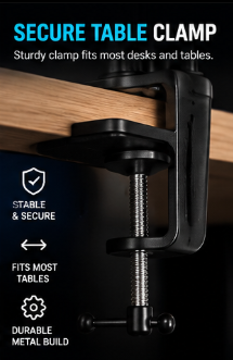 2-in-1 LED Streaming Light & Phone Holder – Adjustable Desk Mount Kit