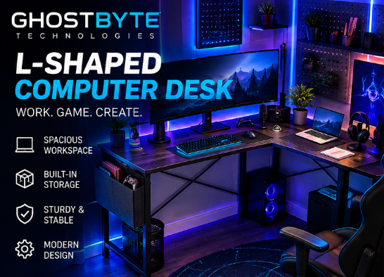 L-Shaped Gaming & Computer Desk with Storage | Modern Corner Office Desk