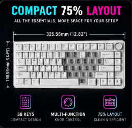 XVX M75 Lumina | 75% Wireless Keyboard with Knob – Multiple Styles