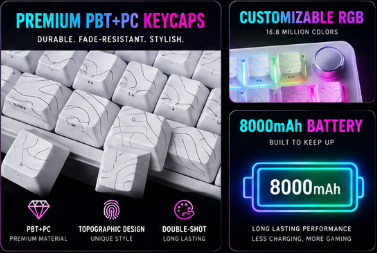 XVX M75 Lumina | 75% Wireless Keyboard with Knob – Multiple Styles