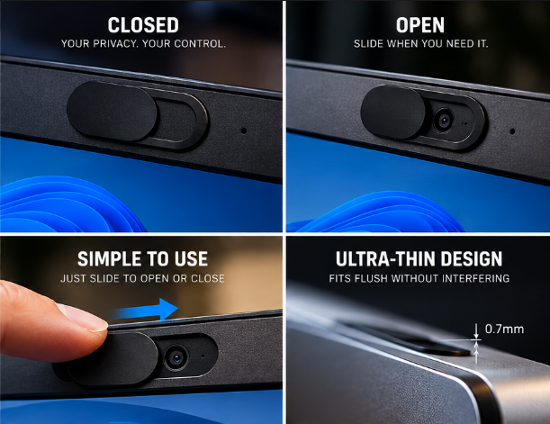 Sliding Webcam Privacy Covers – Universal Camera Security for Laptops & Devices